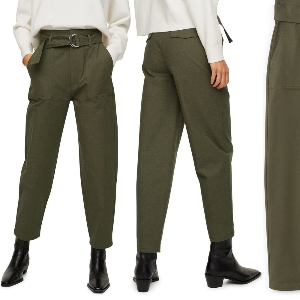 Mango Belted High Waist Trousers - size 4